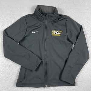 Nike VCU Volleyball Jacket Womens Small Gray Softshell Full Zip Fleece Lined